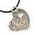 Mother of Pearl 'Heart' Pendant Necklace On Leather Cord & Drop Earrings Set - 36cm Length (5cm extender) - view 2
