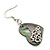 Mother of Pearl 'Heart' Pendant Necklace On Leather Cord & Drop Earrings Set - 36cm Length (5cm extender) - view 4