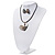 Mother of Pearl 'Heart' Pendant Necklace On Leather Cord & Drop Earrings Set - 36cm Length (5cm extender) - view 7