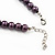 Purple Glass Bead Necklace & Drop Earring Set In Silver Metal - 38cm Length/ 4cm Extension - view 3