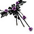 Delicate Y-Shape Purple Rose Necklace & Drop Earring Set In Black Metal - view 4