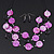 3 Strand Purple/ Lavender Shell & Bead Wire Necklace & Drop Earrings Set In Silver Plating - view 8