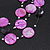 3 Strand Purple/ Lavender Shell & Bead Wire Necklace & Drop Earrings Set In Silver Plating - view 9