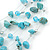 Turquoise Stone & Silver Metal Bead Multistrand Necklace & Drop Earrings Set - view 5