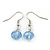 Blue/White Semiprecious Stone & Silver Metal Bead Multistrand Necklace & Drop Earrings Set - view 7