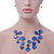 3 Strand Blue Shell & Bead Wire Necklace & Drop Earrings Set In Silver Plating - view 9