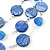 3 Strand Blue Shell & Bead Wire Necklace & Drop Earrings Set In Silver Plating - view 4