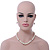 White Simulated Glass Pearl Necklace, Flex Bracelet & Drop Earrings Set With Diamante Rings & Pink Beads - 38cm Length - view 9