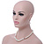 White Simulated Glass Pearl Necklace, Flex Bracelet & Drop Earrings Set With Diamante Rings & Pink Beads - 38cm Length - view 20