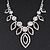 Black/Clear Swarovski Crystal 'Leaf' Necklace And Drop Earring Set In Silver Plated Metal - view 4