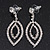 Black/Clear Swarovski Crystal 'Leaf' Necklace And Drop Earring Set In Silver Plated Metal - view 9