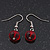 3 Strand Red Shell & Bead Wire Necklace & Drop Earrings Set In Silver Plating - view 11