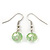 3 Strand Grass Green Shell & Bead Wire Necklace & Drop Earrings Set In Silver Plating - view 5
