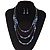 Light Blue/Silver Metal Bead Multistrand Floating Necklace & Drop Earrings Set - view 8