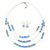 Light Blue/Silver Metal Bead Multistrand Floating Necklace & Drop Earrings Set - view 5