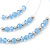Light Blue/Silver Metal Bead Multistrand Floating Necklace & Drop Earrings Set - view 2