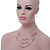 Light Pink/Transparent/Silver Metal Bead Multistrand Floating Necklace & Drop Earrings Set - view 3