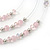Light Pink/Transparent/Silver Metal Bead Multistrand Floating Necklace & Drop Earrings Set - view 5