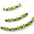 Green/Olive/Hematite Bead Multistrand Floating Necklace & Drop Earrings Set In Silver Plating - - view 4