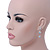 Bridal AB/Clear Swarovski Crystal Bib Necklace & Drop Earrings Set In Silver Plating - view 3