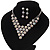 Bridal AB/Clear Swarovski Crystal Bib Necklace & Drop Earrings Set In Silver Plating - view 12