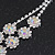 Bridal AB/Clear Swarovski Crystal Bib Necklace & Drop Earrings Set In Silver Plating - view 8