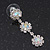 Bridal AB/Clear Swarovski Crystal Bib Necklace & Drop Earrings Set In Silver Plating - view 11