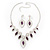Purple/Clear Swarovski Crystal 'Leaf' Necklace And Drop Earring Set In Silver Plated Metal - view 5