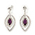Purple/Clear Swarovski Crystal 'Leaf' Necklace And Drop Earring Set In Silver Plated Metal - view 6