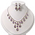 Bridal Purple/Clear Diamante 'Teardrop' Necklace & Earrings Set In Silver Plating - view 7