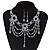 AB Crystal Bead Gothic Costume Choker Necklace And Earring Set In Silver Plating - view 2