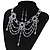 AB Crystal Bead Gothic Costume Choker Necklace And Earring Set In Silver Plating - view 5