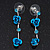 Delicate Y-Shape Blue Rose Necklace & Drop Earring Set - view 7