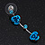 Delicate Y-Shape Blue Rose Necklace & Drop Earring Set - view 9