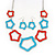 Light Blue/ Coral Enamel 'Star' Necklace & Drop Earrings Set In Silver Plating - 38cm Length/ 6cm Extension - view 6