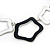 Black/White Enamel 'Star' Necklace & Drop Earrings Set In Silver Plating - 38cm Length/ 6cm Extension - view 8