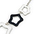 Black/White Enamel 'Star' Necklace & Drop Earrings Set In Silver Plating - 38cm Length/ 6cm Extension - view 4