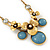 Burn Gold Diamante 'Flower' Necklace With Blue Stones & Stud Earrings Set - 42cm Length/ 6cm Extension - view 7