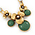 Burn Gold Diamante 'Flower' Necklace With Green Stones & Stud Earrings Set - 42cm Length/ 6cm Extension - view 4