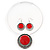 Red Enamel Medallion Flex Wire Necklace & Earrings Set In Silver Plating - Adjustable - view 4