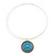 Light Blue Medallion Flex Wire Necklace & Earrings Set In Silver Plating - Adjustable - view 7