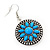 Light Blue Medallion Flex Wire Necklace & Earrings Set In Silver Plating - Adjustable - view 6