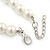 White Simulated Glass Pearl Necklace, Flex Bracelet & Drop Earrings Set With Diamante Rings & Purple Beads - 38cm Length - view 5
