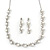 Bridal Simulated Pearl/Crystal Necklace & Drop Earring Set In Silver Metal - 44cm Length/5cm Extension - view 12