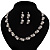Bridal Simulated Pearl/Crystal Necklace & Drop Earring Set In Silver Metal - 44cm Length/5cm Extension - view 2