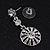 Stunning Bridal Crystal Circle Necklace & Drop Earring Set In Silver Metal - 42cm Length/6cm Extension - view 6