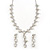 Bridal Simulated Pearl/Crystal Y-Necklace & Drop Earring Set In Silver Metal - 44cm Length/5cm Extension - view 12
