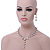 Bridal Simulated Pearl/Crystal Y-Necklace & Drop Earring Set In Silver Metal - 44cm Length/5cm Extension - view 4