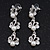 Bridal Simulated Pearl/Crystal Y-Necklace & Drop Earring Set In Silver Metal - 44cm Length/5cm Extension - view 7