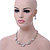Bridal 'Flower' Simulated Pearl/Crystal Necklace & Drop Earring Set In Silver Metal - 46cm Length/6cm Extension) - view 2